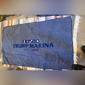Vintage RARE Trump Marina Hotel Casino Beach towel. MAGA